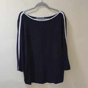 Karen Scott White Trim Top